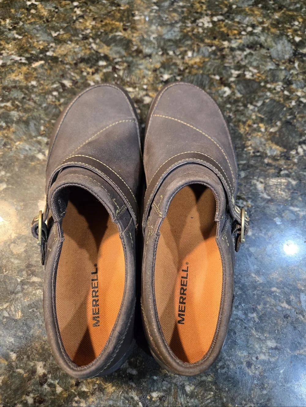 Merrell Women's Dassie Buckle Shoes in Brown Leather Size 8 - Picture 2 of 9